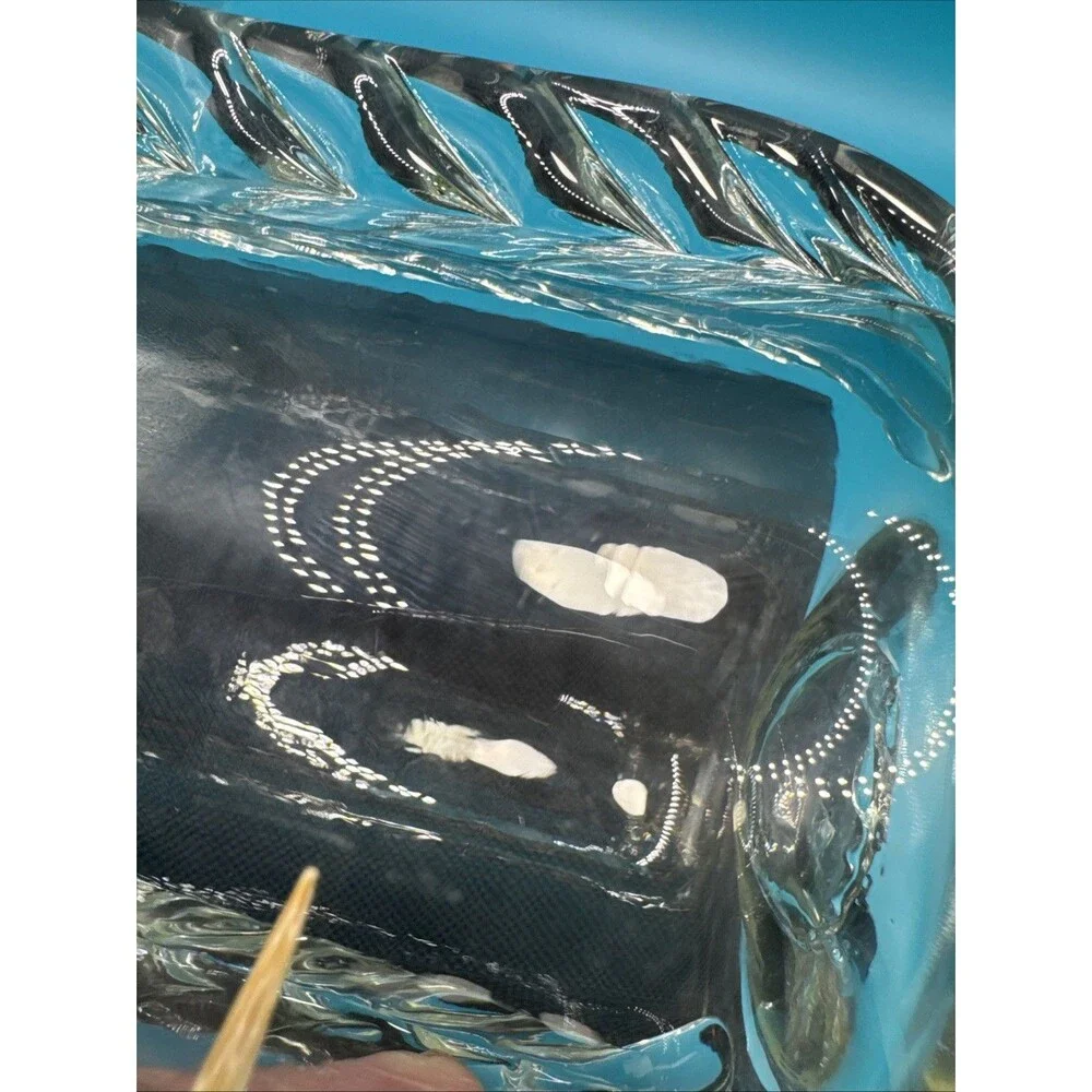 VNT Braided Glass Vase Handblown Clear W/ Slight Green  Tint 7.5”
